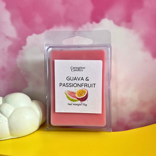 guava and passionfruit wax melt