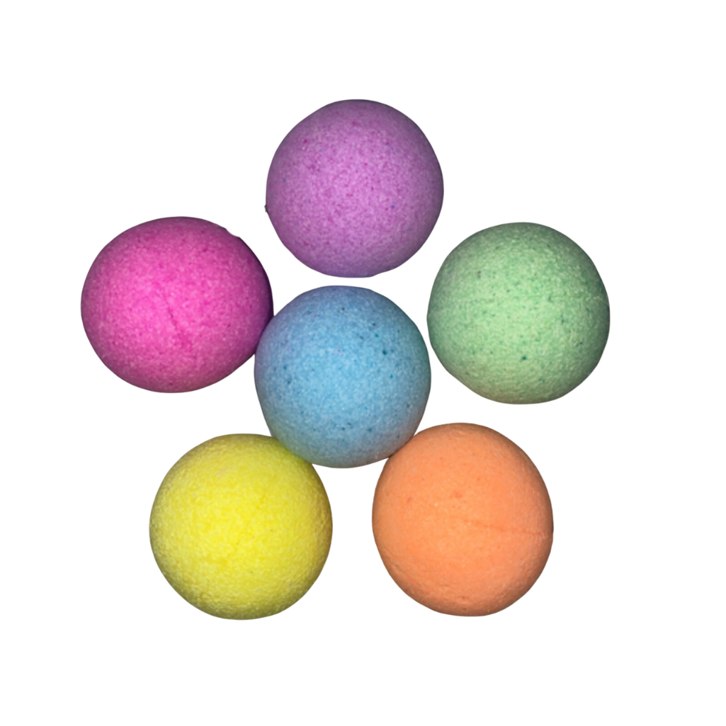 mini rainbow bath bombs