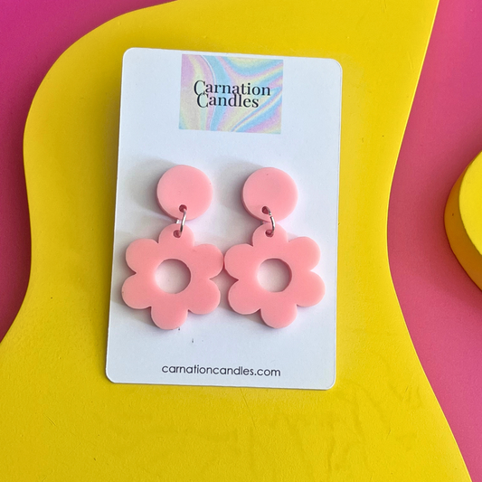Flower Power Earrings - Pastel Pink
