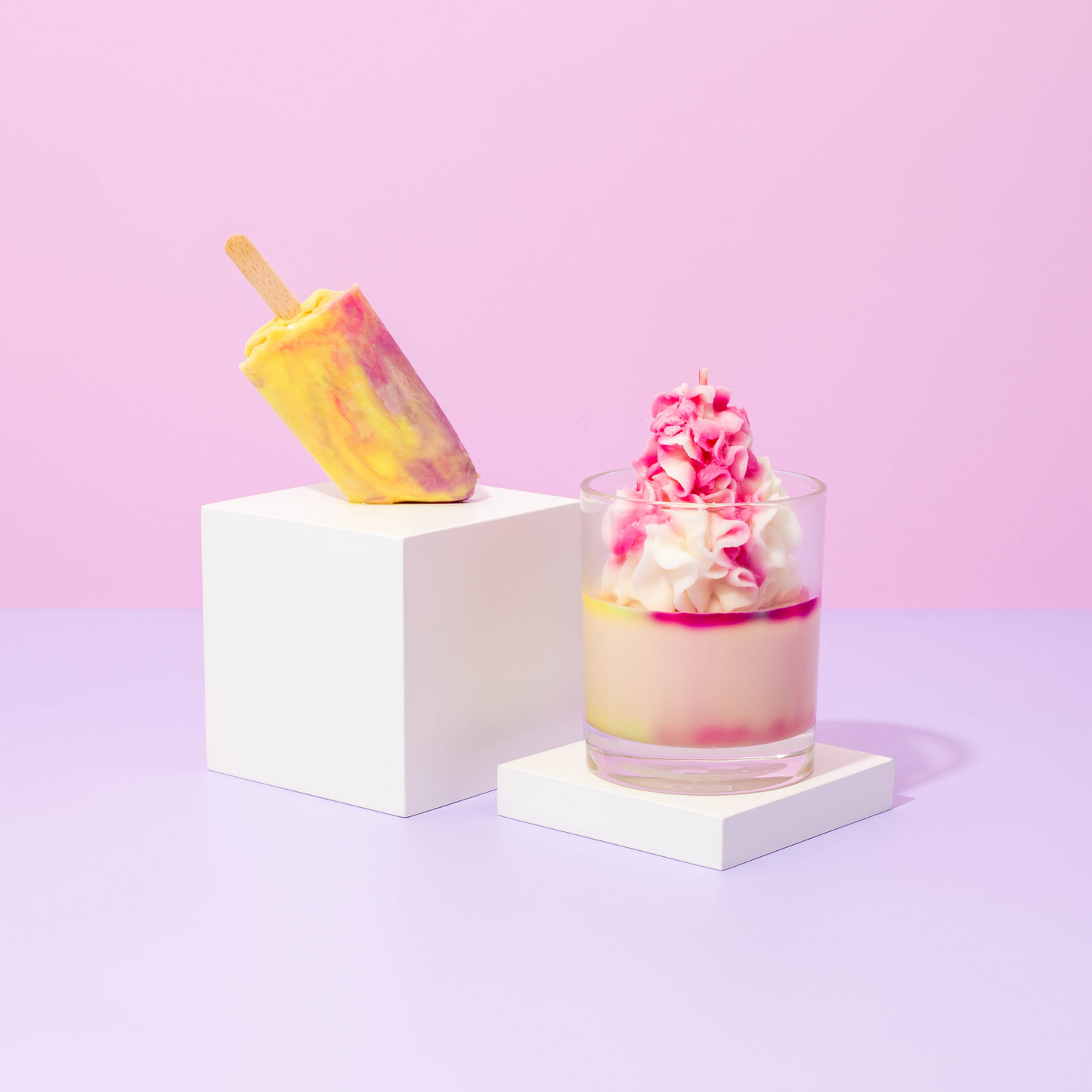 rainbow ice cream dessert candle
