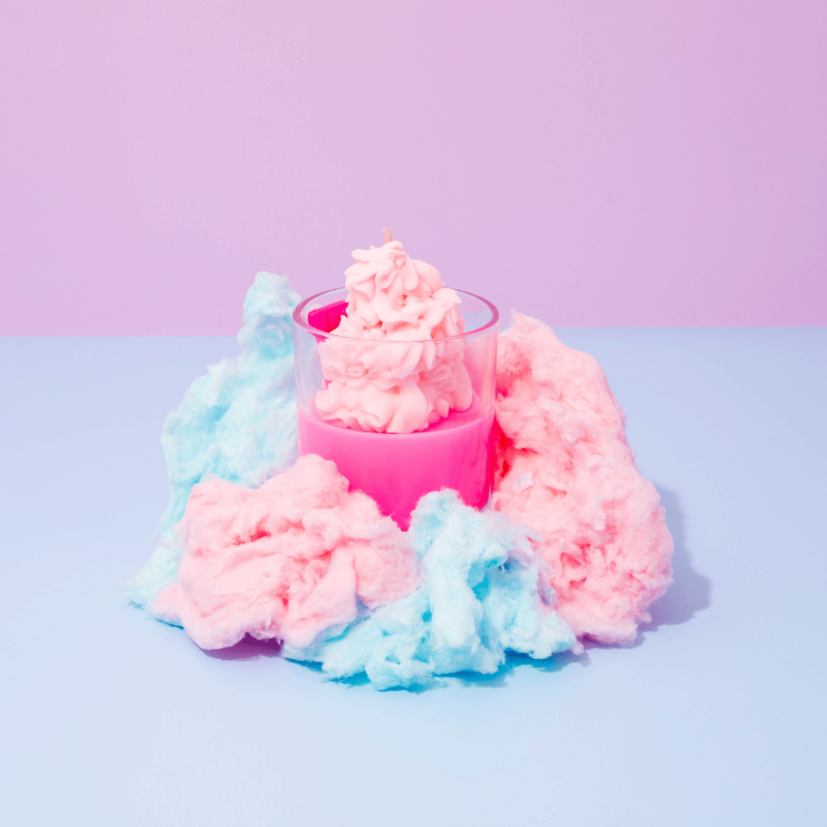 cotton candy dessert candle