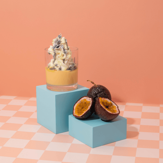 mango and passionfruit dessert candle