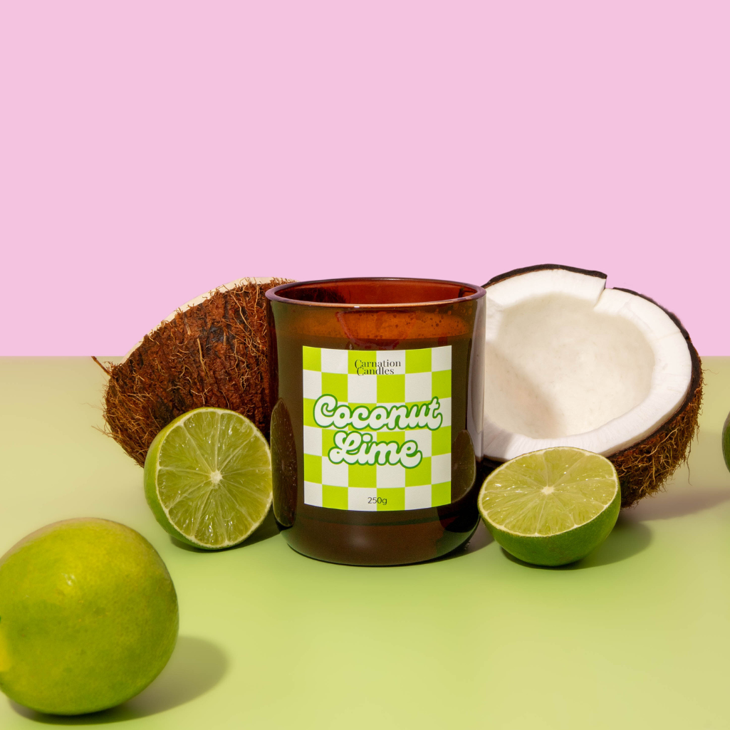 coconut lime scented soy wax candle australia