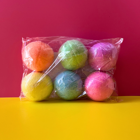 mini rainbow bath bombs