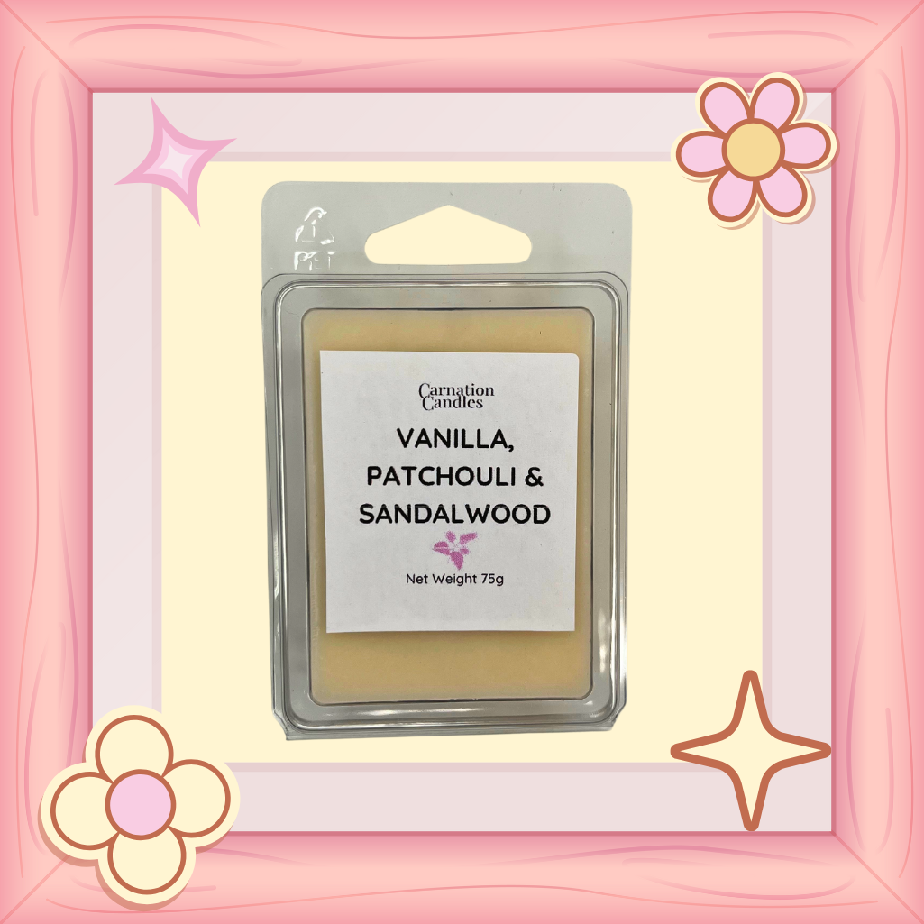 vanilla patchouli sandalwood wax melt