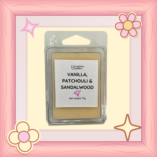 vanilla patchouli sandalwood wax melt